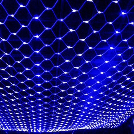 Led-lichternetz Für Außenbereich, 8 Modi, Wasserdicht, Vorhanglichter Für Garten, Weihnachtsbaum, Party, Hochzeit, Terrasse, Dekorative Beleuchtung (blau, 3x2m, 192 Leds)