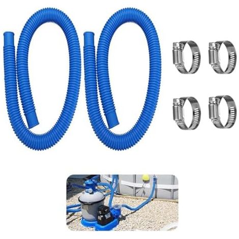 Schwimmbadschlauch 32mm, 2 Stück Ersatzschlauch Für Schwimmbadpumpe, Schlauch Für Aufstellpools Für Intex 330, 530 Und 1000 Gph, 1,5m/59in X 32mm/1,25in (ld)