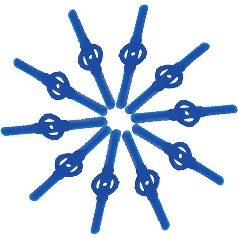 10 Stück Rasenmäherklingen, Rasenmäher-zubehör, Ersatzklingen Aus Kunststoff, Gartengeräte, Kleines Loch 5 Mm, Für Gartenrasen, Kabellosen Rasentrimmer (blau)