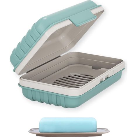 Seifenschale - 1 Seifenbox Für Die Dusche, Reise Mit Deckel Für Fitnessstudio, Camping Und Reisen, Wasserdicht, Blau