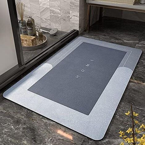 Rutschfester Badteppich, Super Saugfähige Fußmatte, Schnell Trocknend Und Absorbierend, Maschinenwaschbarer Bodenteppich, Badematte Für Badezimmer, Dusche, Wc, 50x80 Cm, Blau