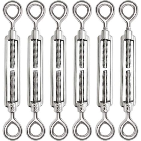 6 Stück M6 Edelstahl-seilspanner 304, Verstellbar Mit Öse Und Gabel Für Drahtseil-spannschloss, Stahlseil-haken Und Spannzubehör