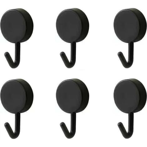 Klebehaken, Hübsche Dekorative Wandhaken, Geeignet Zum Aufhängen Von Babygurten, Hüten, Handtüchern Und Schlüsseln, 6er-set, Schwarz.