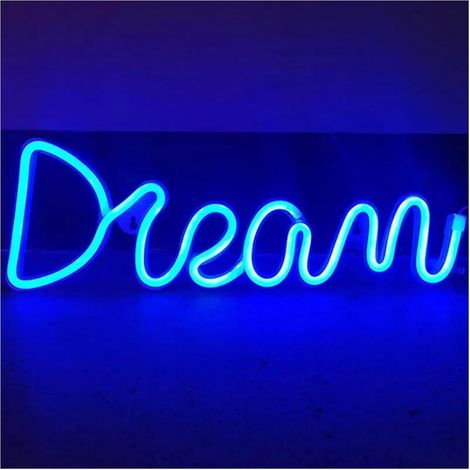 Bleu Dream Neon-schild, Led Dream Leuchtschilder, Buchstabenlampe, Usb-betriebene Neon-nachtlampe, Lichtdekoration Für Schlafzimmer, Haus, Bar, Party