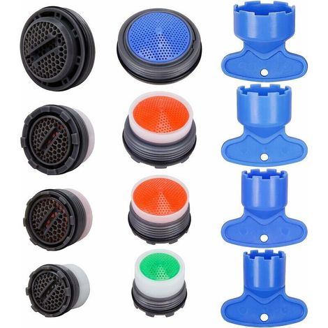 12er-set Belüfter M16,5/m18,5/m21,5/m24, Wasserhahn-belüftungsfilter, Wasserhahndüse, Außengewinde, Wassersparend Für Küche Mit 4 Schlüsseln Für Haus Und Bad