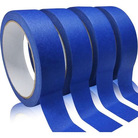 4 Rollen Hochwertiges Malerklebeband, Blaues Klebeband, Abdeckband, Vielseitig Einsetzbares Malerklebeband Für Malerarbeiten, Handwerker Und Bastelprojekte