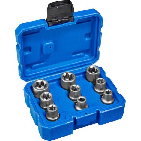9-teiliges Werkzeugset Torx-innenvielzahn-steckschlüsseleinsätze Aus Chrom-vanadium-stahl