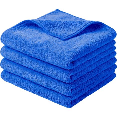 Tuch - Mikrofaser Hohe Saugfähigkeit Größe 40×40 Cm Dicke Der Mikrofaser 400 G/m2 Ideales Autozubehör Zum Entfernen Von Wachs Und Politur, 3er-pack Blaue Tücher