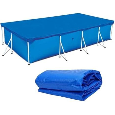 Abdeckplane Für Rechteckige Pools, Plane Für Außenpools, Faltbare Schutzabdeckung Für 220 X 150 Cm / 7,21 X 4,92 Ft Rahmenpools, Solarplanen Für Aufblasbare Pools