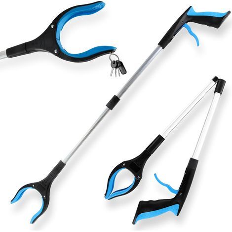 83 Cm Teleskopischer Aluminium-abfallgreifer Mit 360° Drehbarem Kopf, Ergonomischem Griff Und Magnetischer Spitze Zur Müllsammlung (blau)