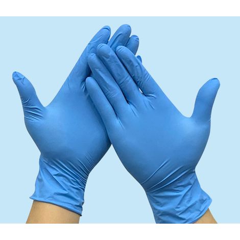 Einweghandschuhe. Box Mit 100 Handschuhen. Farbe: Blau. Größe: M