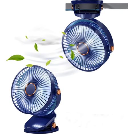 Tragbarer Mini-clip-ventilator, Usb-aufladbar Mit 3 Geschwindigkeitsstufen Und Starkem Luftstrom, 360° Drehbarer Einstellbarer Tischventilator