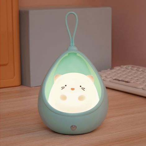 Blaues Nachtlicht, 10675125 Mm, Einheitsgröße, Nachtlicht Mit Sensor, Usb-aufladbare Nachttischlampe, Kreatives Led-silikon-sensorlicht.