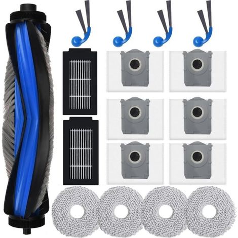 Zubehörset Kompatibel Mit Dem Saugroboter Ecovacs Deebot T30c Omni, T30c Omni Gen2, 1 Hauptbürste, 6 Staubbeutel, 4 Wischmopps, 2 Filter, 4 Seitenbürsten, Set