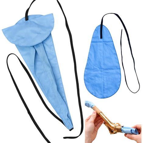 2-teiliges Pflege-set Für Saxophon, Reinigungstücher Mit Zugband, Zum Einfachen Entfernen Von Feuchtigkeit Und Schmutz Aus Dem Innenrohr, Weich, Saugfähig Und Sanft
