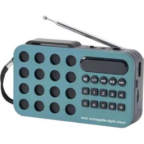 Tragbarer Radio-lautsprecher, Solarbetriebenes Aufladbares Radio Für Zuhause, Camping Und Reisen (blau).