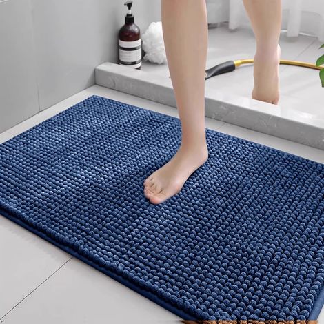 Marineblaues Badezimmer-teppich 40x60 Cm, Ultra-weich, Saugfähig, Maschinenwaschbar, Geeignet Für Badezimmerböden, 1 Stück