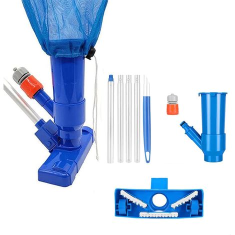 Staubsauger Für Pool, Vakuum-kit, Mini-jet-staubsauger Für Pool, Mit Bürste, Beutel Und 5 Stangen, Reinigungszubehör Für Pool Für Blätter, Erde, Sand Und Kalk