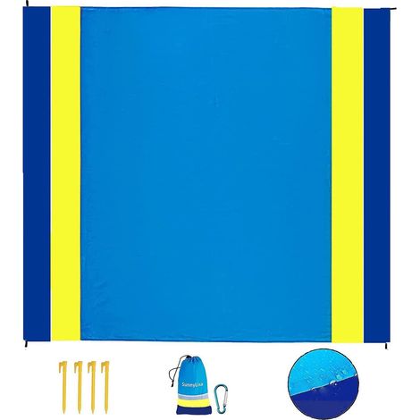 Sandfreier Strandteppich, Extra Groß 210 X 200 Cm, Wasserdichter Strand- Und Picknickdecke Für Strand, Picknick Und Urlaub - Weich, Tragbar Und Schnelltrocknend