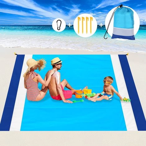 Sandfreier Strandteppich, Extra Groß 210 X 200 Cm, Wasserdichter Strand- Und Picknickdecke Für Strand, Picknick, Urlaub - Weich, Tragbar, Schnell Trocknend