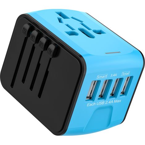 Reiseadapter, Universal-steckdosenadapter Mit 4 Usb-anschlüssen Und Ac-steckdose, Steckdosenadapter Für Frankreich, Uk, Deutschland, Thailand, Italien, Australien, China Und Japan
