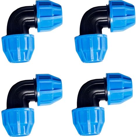 Satz Von 4 Gebogenen Sanitärverbindungen Aus Polyethylen, 25 Mm - 90° Winkelverbinder - Kunststoff-winkelverbinder Aus Pp - Für Ppr, Pe, Pvc Und Andere
