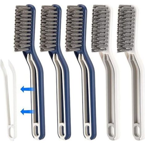 Set Aus 5 Multifunktionalen Reinigungsbürsten Für Bodenfugen Im Badezimmer, 2-in-1-reinigungsbürste Mit Clip