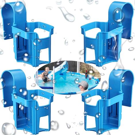 Pool-becherhalter: Set Mit 4 Multifunktionalen Accessoires Mit Randhalterung Für Den Pool, Aufbewahrungskorb, Abnehmbarer Getränkehalter Für Sommerpartys, Strand Und Badewannen