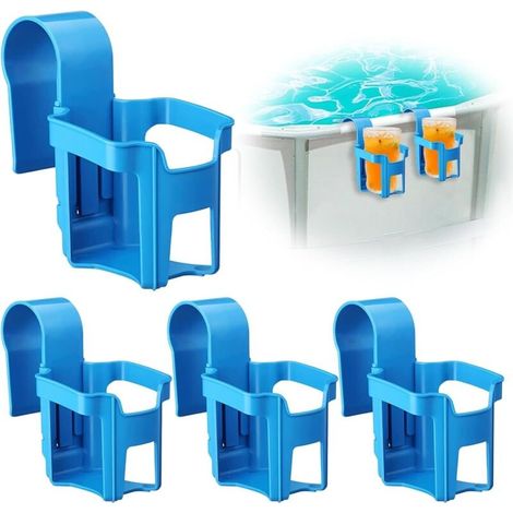 Satz Von 4 Pool-getränkehaltern Aus Kunststoff, Vielseitige Zubehörteile, Passend Für Die Meisten Pools (blau)