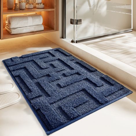 Rutschfester Badteppich 40x60cm, Saugfähiger Und Waschbarer Badezimmer-teppich, Blauer Mikrofaser-badteppich Für Badezimmer, Toilette, Küche, Eingang