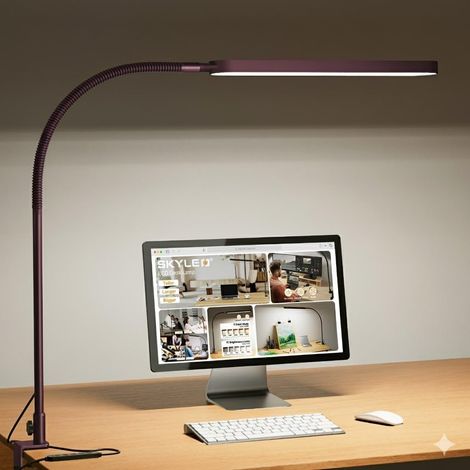 Schreibtischlampe - Led-schreibtischlampe - Flexibler Schwanenhals - 5 Farbmodi X 11 Helligkeitsstufen - 1300lm - Timer- Und Speicherfunktion - 12w Schreibtischlampe - Rot