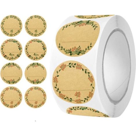 500 Stück (braun-1) Runde Aufkleber, Etiketten Für Gläser, Selbstklebende Kraft-etiketten Für Gewürz- Und Marmeladengläser