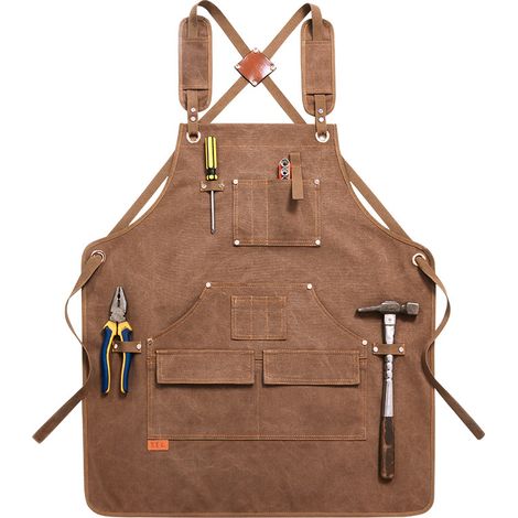 Super Dicke, Multifunktionale Canvas-schürze Mit Tasche Für Küche, Maniküre, Reinigung, Uniform, Holzarbeit, Mechaniker, Farm Und Ranch – Schutzschürze
