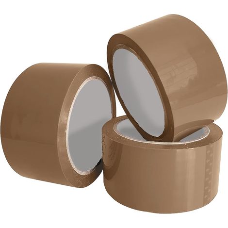 Verpackungsklebeband 10 M X 48 Mm – Klebeband Für Pakete Und Versandkartons – Braun, 6 Rollen