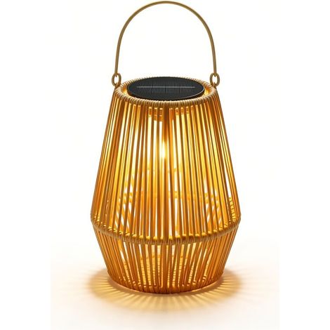 Bohemische Solarlaterne – Tragbare Led-korb-laterne Aus Rattan Für Garten, Terrasse, Hof, Pavillon Sowie Innen- Und Außendekoration