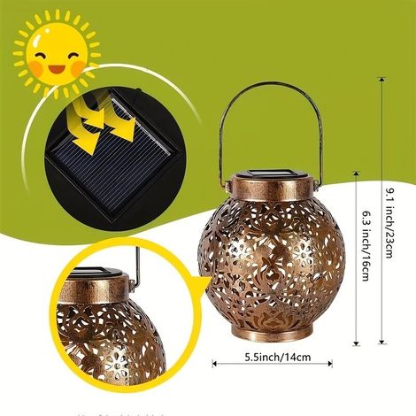 Hängende Oder Außen Montierte Solarleuchten – Laternenstil Mit Griff Für Garten, Terrasse Und Festliche Dekoration