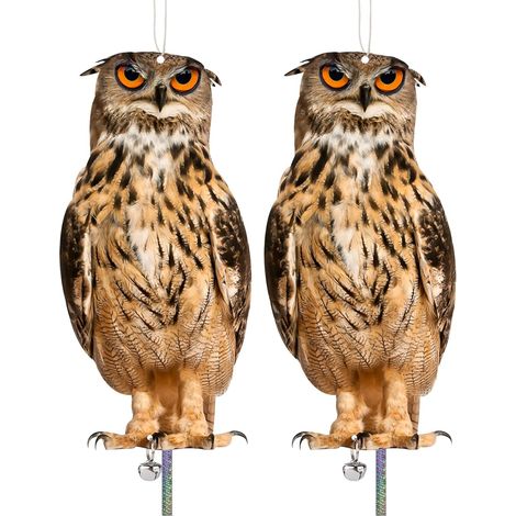 2er-set Falsche Eulen Zur Vogelabwehr – Abschreckvorrichtung Gegen Tauben Und Spechte, Hält Vögel Von Obstgärten Und Höfen Fern