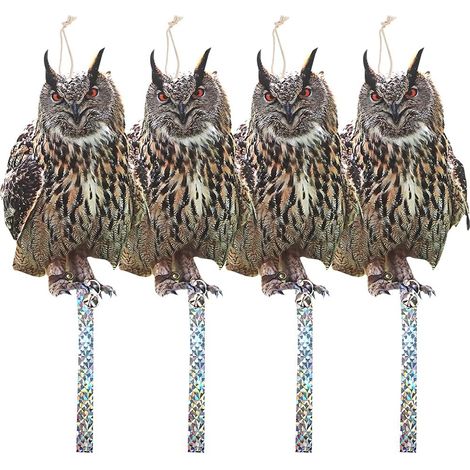 4er-set Vogelscheuchen Mit Abschreckendem Anti-tauben-band, Vogelabwehr, Karton-vogelscheuche, Eule