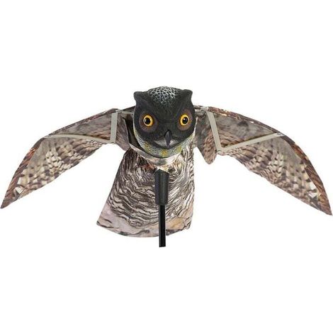 Faux Leurres De Hibou, Pour Effrayer Les Oiseaux Des Jardins Et Des Patios, Hibou Prowler Avec Épouvantail De Jardin À Ailes Mobiles, Leurre Prédateur, Vermine
