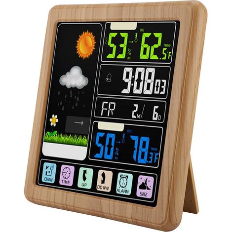 Drahtlose Wetterstation Ts-3310, Kabelloses Innen- Und Außenthermometer Mit Vollständigem Touchscreen Und Sensor, Elektrische Vorhersage-wetterstation Mit Lcd-bildschirm Und Intelligenter Uhr (aus Hol