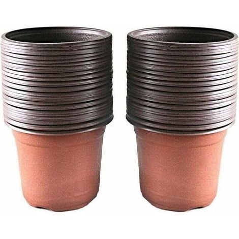 Satz Von 100 Kunststofftöpfen Für Aussaat Und Pflanzen, 10 Cm