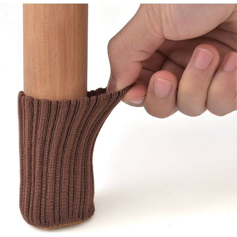 24er Set Rutschfester Stuhlsocken – Gestricktes Polyester Mit Elastischem Filz – Bodenschutz Für Holz- Und Fliesenböden