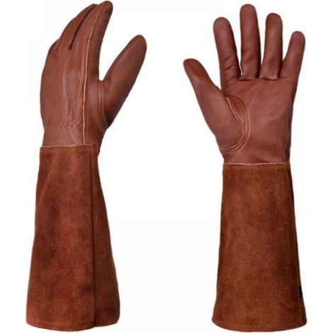 Leder-gartenhandschuhe, Dornenfest, Lange Gartenhandschuhe Bis Zum Ellenbogen
