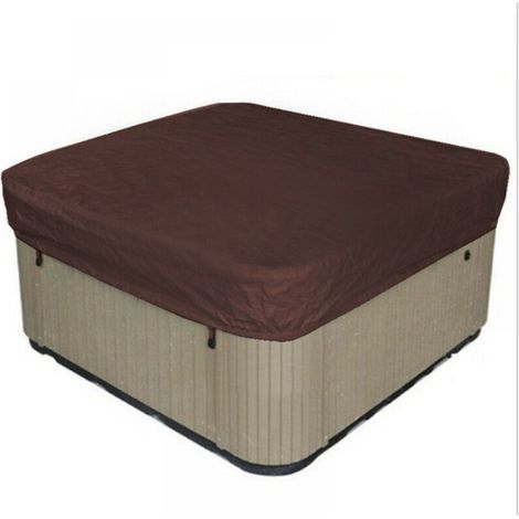 Quadratische Polyester-spa-abdeckung 210, Staub- Und Uv-beständig, Wasserdicht, Mit Aufbewahrungstasche, Braun, 210 X 210 X 30 Cm