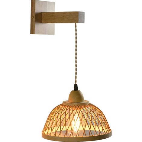 Wandleuchten, Retro-nachttischlampe E27 Aus Bambus Mit Zugswitch, Innenbeleuchtung Für Teehaus, Garage, Dachboden, Balkon, Wohnzimmer-deckenleuchte