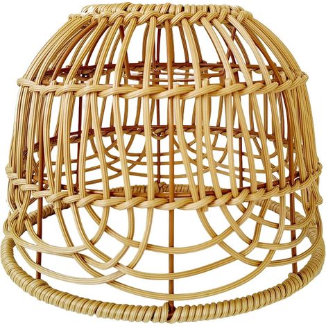 Abat-jour Kreative Skandinavische Lampe Natürliche Dekoration Hängelampe Geflochtener Lampenschirm E26 Lampenschirm Aus Weidenholz Pendelleuchte Abdeckung Für Teehaus, Braun