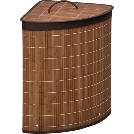 Bambus-wäschekorb, 55 L Fassungsvermögen, Fächerförmig, 38 X 38 X 57 Cm, Braun