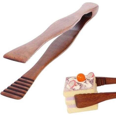 Hölzerne Lebensmittelzange, Kochzange Aus Holz, Toastzange, Zange Für Geröstetes Brot, Buffet-zangen, Für Küche, Camping, Grill, Buffet, Restaurant, Konditorei, Salat, Dessert (braun)