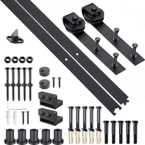Schiebetür-set Im Galandage-system Für Türen Mit Einer Stärke Von 35–45 Mm Und Einer Maximalen Breite Von 1 M, Maximale Traglast 100 Kg, Stahl Dunkelbraun