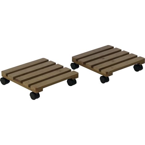 2er-set Quadratische Pflanzenständer Mit Rollen, Blumentopf-ständer Für Innen- Und Außenbereich